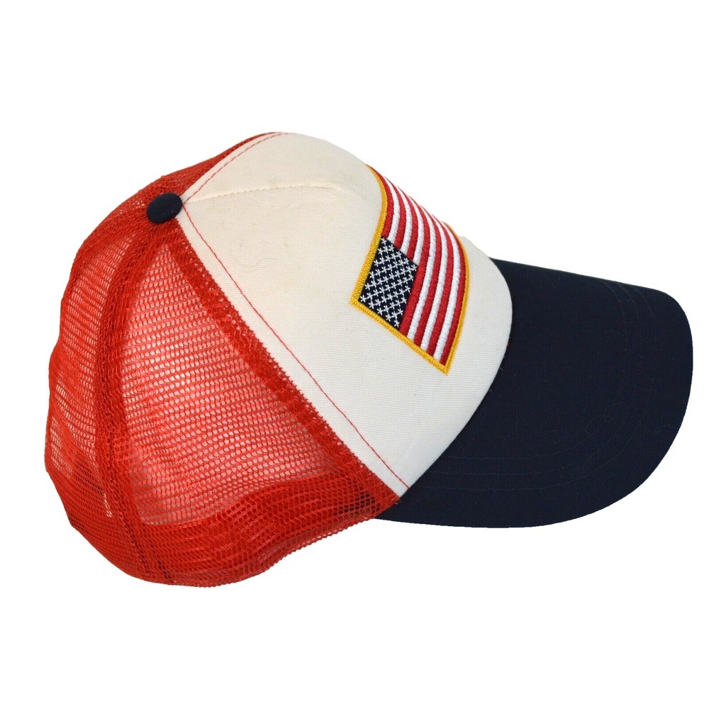 Vintage Style Emroidered USA Flag Trucker Snapback Adjustable Cap / Hat One Size - Picture 4 of 6